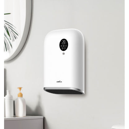 Termoventilador Pared Baño Andorra 2000w Blanco/negro  3funciones Display C/remoto Ip24 32,5x25x11,3 Cm