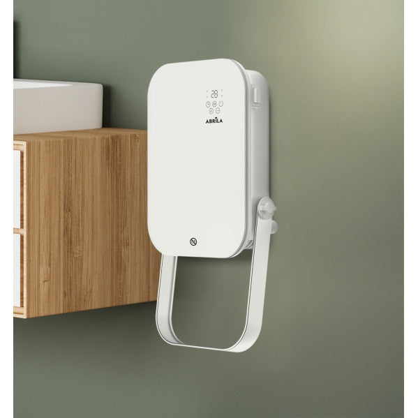 Termoventilador Pared Baño Austria 2000w Blanco  3funciones c/remoto y toallero Display Ip24 50x25x13cm