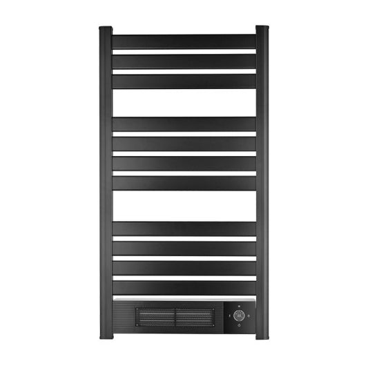 Toallero Elect.c/calefactor Ceramico Velez Negro 2000w Ptc 2modos Remoto,temporizador24h, Indicador Temperatura 102x55,5x3,8cm