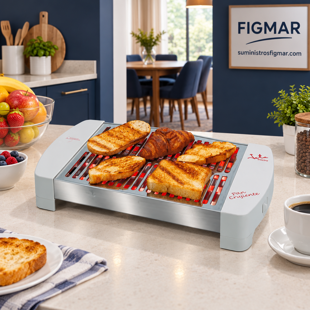 Tostador Jata TT589 en zona de desayuno azul marino con Figmar al fondo