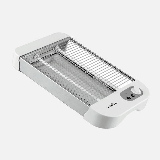 Tostador Horizontal Cueto 600w Blanca 2tubos Quarzo Tempo. Bandeja Recogemigas,acero Inoxid.6,5x35,5x21cm