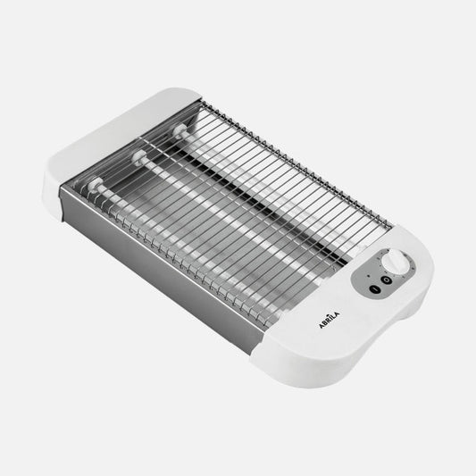Tostador Horizontal Cueto 900w Blanca 3tubos Quarzo Temp. Bandeja Recogemigas,acero.inoxid.6,5x35,5x21cm