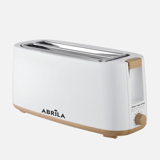 Tostador Pan Eume 1400w Blanco/haya 7niveles Tostado,descongelacion,  Apag.automatico,2ranuras,recogemigas 17x38x14,5cm