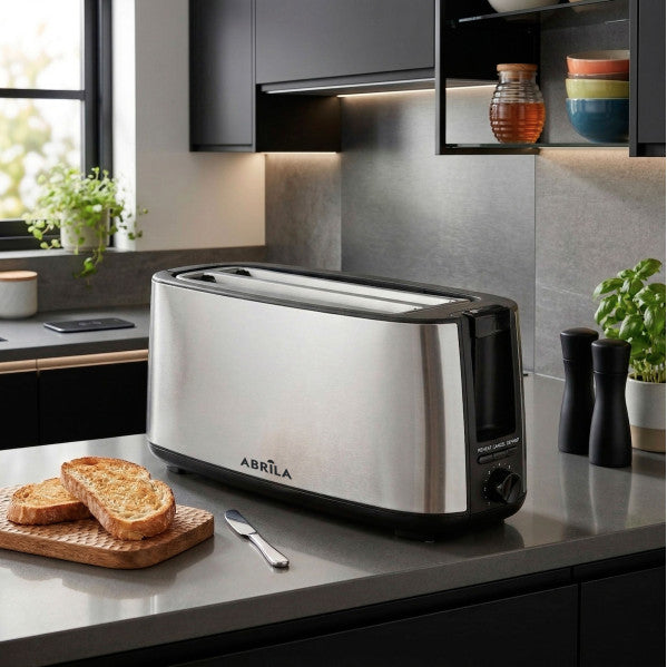 Tostador Pan Muga 1400w Negro/plata 7niv.tostado.descongelacion, Apag.automatico,2ranuras,recogemigas 17x38x14,5cm