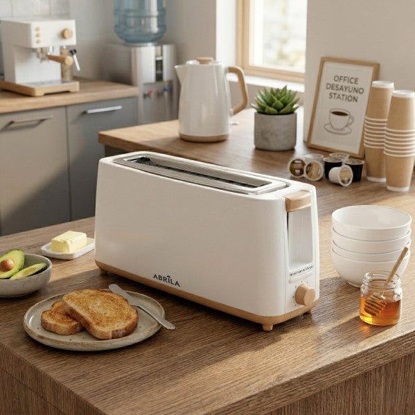 Tostador Pan Yeltes 900w Blanco/haya 7niv.tostado,descongelacion,apagado Autom.1ranura.recogemigas.17x38x11,5cm