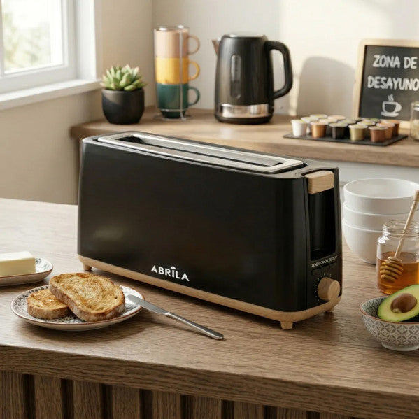 Tostador Pan Yeltes 900w Negro/haya 7niv.tost.descongelacion,apag.automatico.1ranura.recogemigas.17x38x115cm