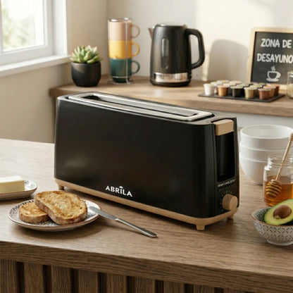 Tostador Pan Yeltes 900w Negro/haya 7niv.tost.descongelacion,apag.automatico.1ranura.recogemigas.17x38x115cm