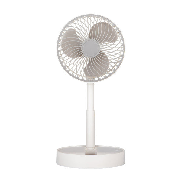 Ventilador Inalambrico Dc Portatil Jerico Blanco/gris 5w 3vel Recargable, Alim.usb, Orientable 3aspas Regx17x17cm