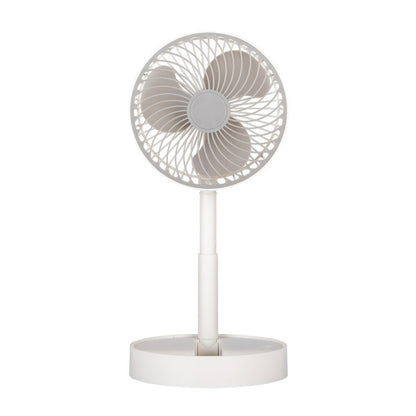 Ventilador Inalambrico Dc Portatil Jerico Blanco/gris 5w 3vel Recargable, Alim.usb, Orientable 3aspas Regx17x17cm