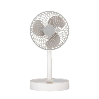Ventilador Inalambrico Dc Portatil Jerico Blanco/gris 5w 3vel Recargable, Alim.usb, Orientable 3aspas Regx17x17cm