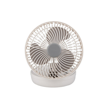 Ventilador Inalambrico Sobremesa Pacheco Blanco/gris 5w 3vel Recargable C/luz, Alim.usb, Orientable 3aspas 29x19x16cm