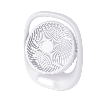 Ventilador Inalambrico Sobremesa Aguila Blanco 5w 3vel Recargable C/luz, Alim.usb Orientable 180º 3asp 30x25x8 CM