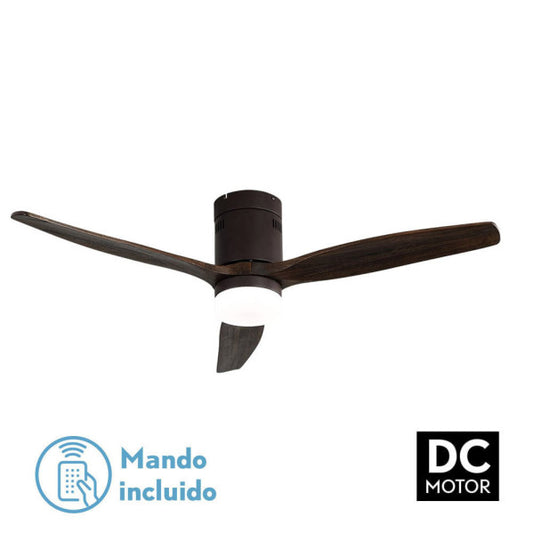 Ventil 20w Dc Aguilon Marron 3 Aspas Roble 6 Velocidades C/remoto, Reg.Intensidad, Temporizador 30,5x132x132 Cm