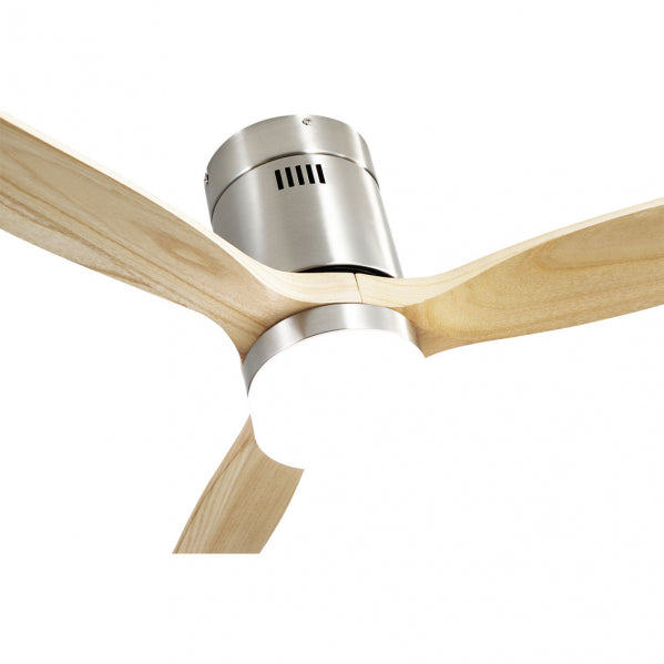 Ventilador 20w Dc Aguilon Niquel 3 Aspas Haya 6 Velocidades C/remoto,  Temporizador 30,5x132x132 Cm