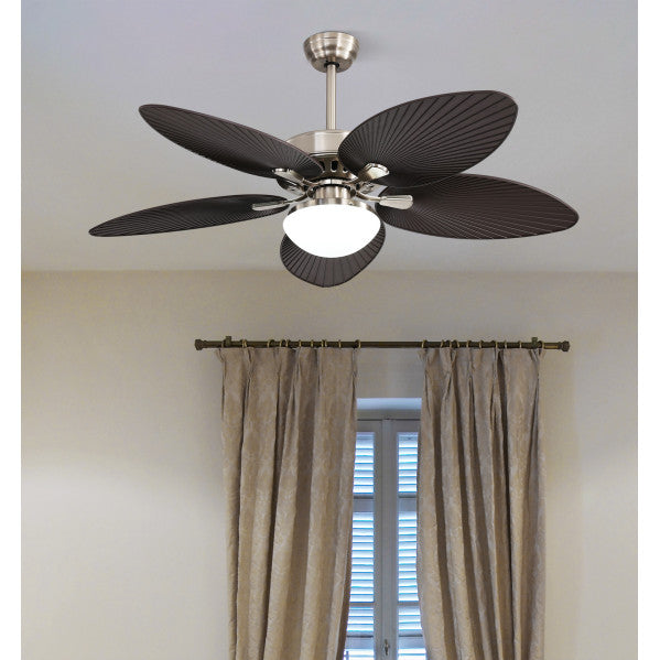 Ventilador  Dc Borasco 24w Niq/marron 5 Asp.6 Vel 132d 2950lm Remoto.memor.y Temp.3000-4000-6000k