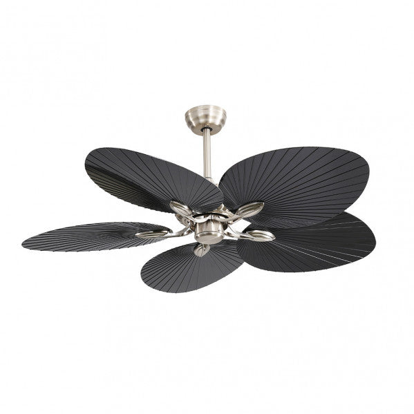 Ventilador  Dc Chaw 24w 2950lm Niquel/negro 5asp.6vel.132d  C/remoto, Memoria Y Temp.3000-4000-6000k