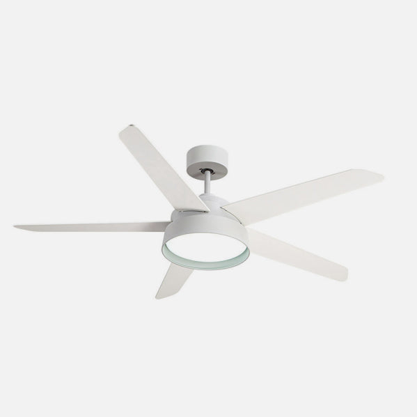 Ventilador 25w Dc Blanco Lebeche 5 Aspas Rev.  Blanca/haya 6 Vel. 3000-4000-6000k 132d Remoto,memoria Y Temporizador