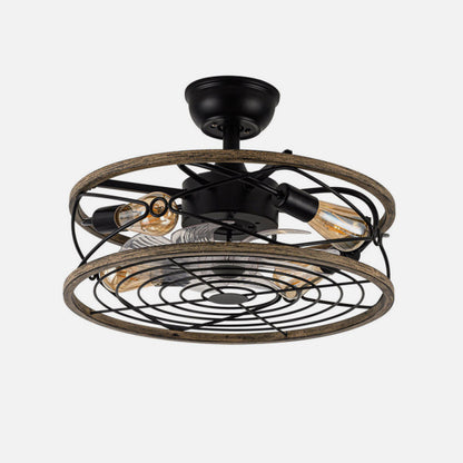 Ventilador DC 4xe27 Arcadia Negro 8 Aspas Transparentes 31/40x50x50cm 6 Velocidades C/remoto Y Temporizador