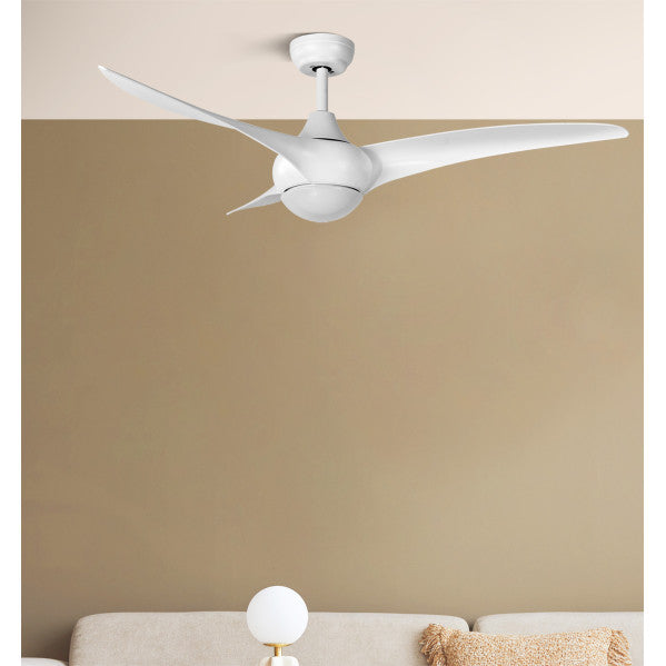 Ventilador Dc Canea 24w Blanco 3 Aspas 6 Velocidades 134d  3000-4500-6000k C/remoto, Memoria Y Temporizador 2424lm