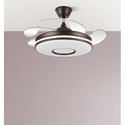 Ventilador Dc Dani 59w 6980lm Marron 4 Aspas desp.106d 3000-4200-6500k Remoto, Reg.intensidad, Memoria Y Temporizador