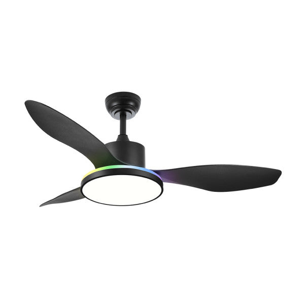 Ventilador Dc 48+7w Mandala Negro 3asp 120d 4080l 3000-4500-6500k+rgb Remo+r.int+memo+temp