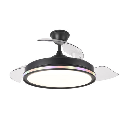 Ventilador Dc 59+7w Cacique Negro 3asp 107d 6980lm 3000-4500-6500k+rgb Remo+r.int+memo+temp
