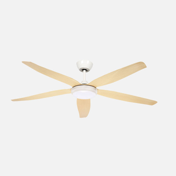 Ventilador Dc Altea 24w Blanco/haya 5aspas 6vel.142d 2880 Lm 3000-4500-6500k Remoto+memoria+temporizador