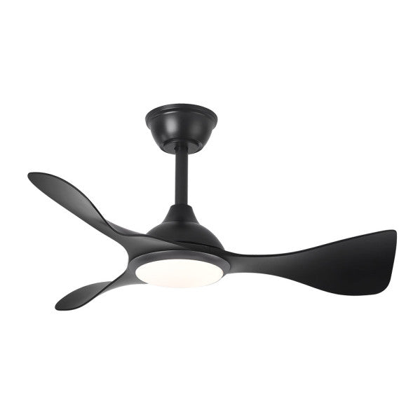 Ventilador Dc Caiman 36w 3600lm Negro 89d 3aspas 6vel 3000-4500-6500k Remoto+reg.intensidad+memoria+temporizador
