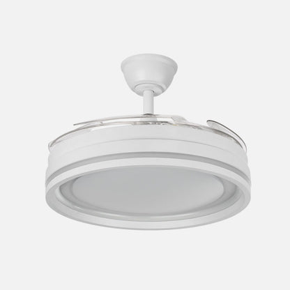 Ventilador Dc Cerrato Blanco 59w 4aspas Desplegables 107d 6980lm 6vel 3000k,4000k,6000k, Remoto+reg.intens.+temporizador+memoria