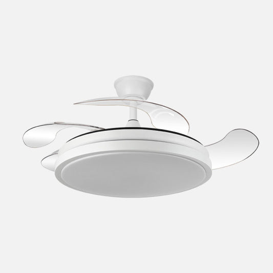 Ventilador Dc Escorpion 59w Blanco 4aspas desplegables 107d Reg.intensidad 6980lm 3000-4000-6000k Remoto+ Temporizador+ Memoria