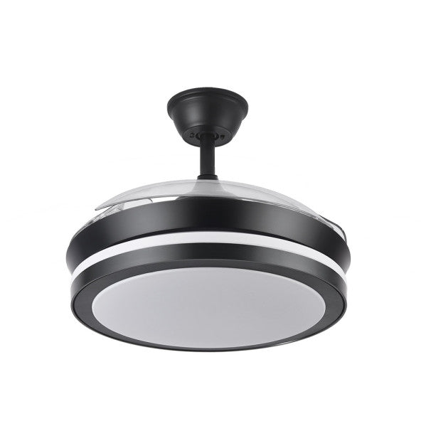 Ventilador Dc Esparta Negro  Mini 59w 6980lm 91d 3asp.d Esp.3000-4000-6000k Remoto+tempor+memori