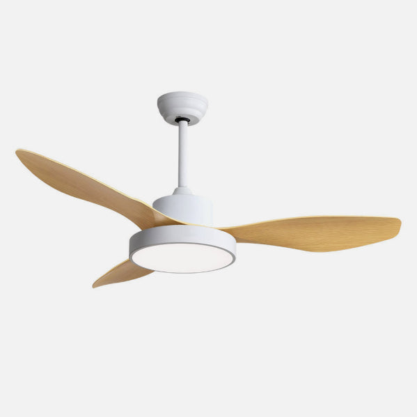 Ventilador Dc Hayate 24w 2650lm Blanco/haya 3aspas 97d 3000-4000-6000k Remoto,memoria Y Temporizador