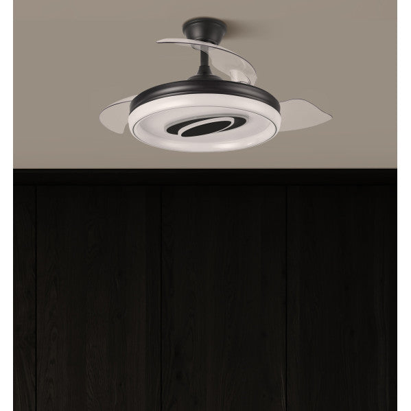 Ventilador Dc Maracana 57w Negro 3asp.107d 5980lm 3000-4500-6500k Reg.intensidad+remoto+memoria+temporizador