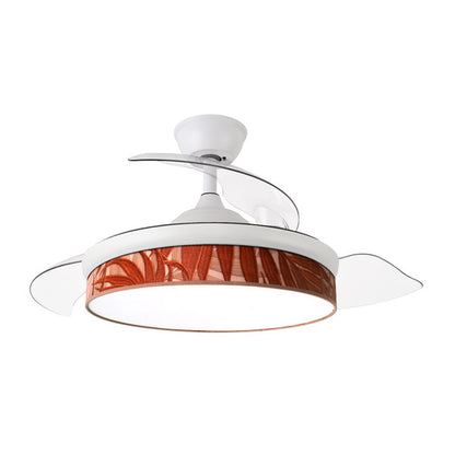 Ventilador Dc Moda 72w Blanco/hoja Caldera 108d 3aspas 7200lm 3000k,4000k,6000k Remoto+memoria+temporizador