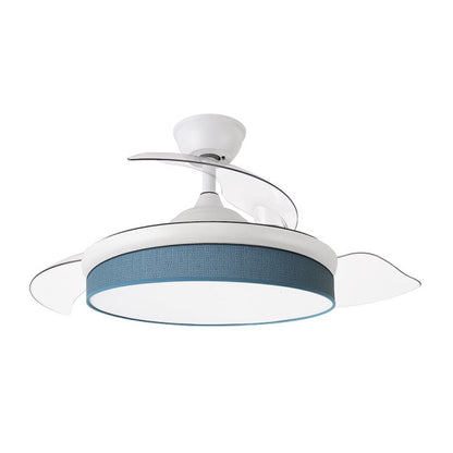 Ventilador Dc Moda 72w Blanco/azul 108d 3aspas 7200lm 3000k,4000k,6000k Remoto+memoria+temporizador