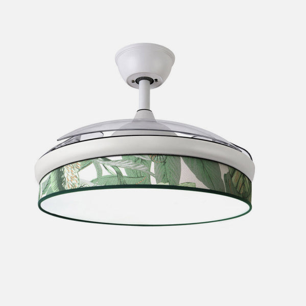 Ventilador Dc Moda 72w Blanco/hoja Verde 108d 3aspas 7200lm 3000k,4000k,6000k Remoto+memoria+temporizador