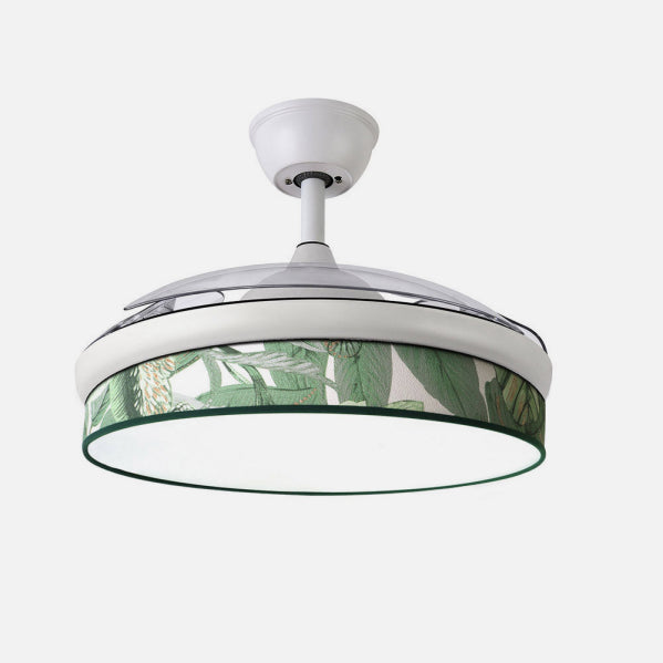 Ventilador Dc Moda 72w Blanco/hoja Verde 91d 3aspas 7200lm 3000k, 4000k, 6000k Remoto+ Memoria+ Temporizador