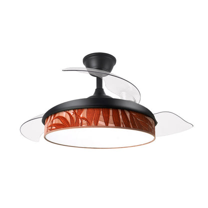 Ventilador Dc Moda 72w Negro/hoja Caldera 108d 3aspas 7200lm 3000k,4000k,6000k Remoto+memoria+temporizador