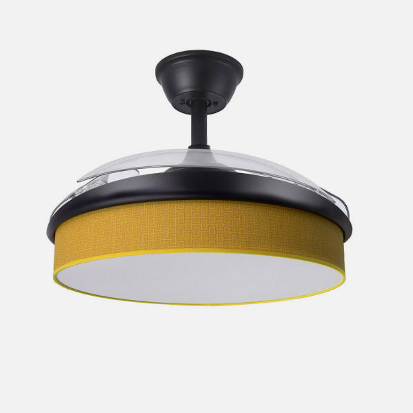 Ventilador Dc Moda 72w Negro/amarillo 108d 3aspas 7200lm 3000-4000-6000k Remoto+memoria+temporizador