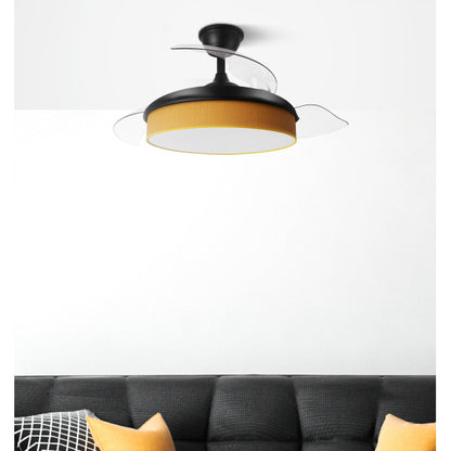 Ventilador Dc Moda 72w Negro/naranja 91d 3aspas 7200lm 3000-4000-6000k Remoto+ Memoria+ Temporizador