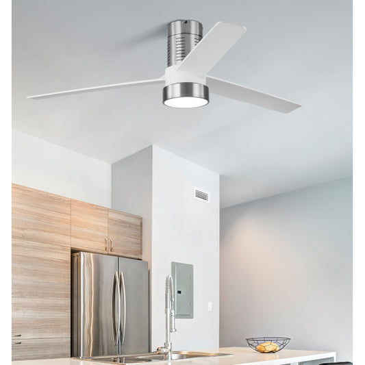 Ventilador Dc Teo 24w 2950lm Niquel 3Asp Blancas 32x139d 3000-4000-6000k C/remoto, Memoria Y Temporizador