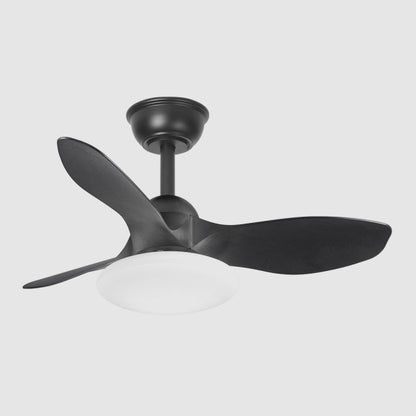 Ventilador Dc Paramo 36w 2880lm Negro 3 Aspas 82d  3000k,4500k,6000k,remoto+tempor+memoria
