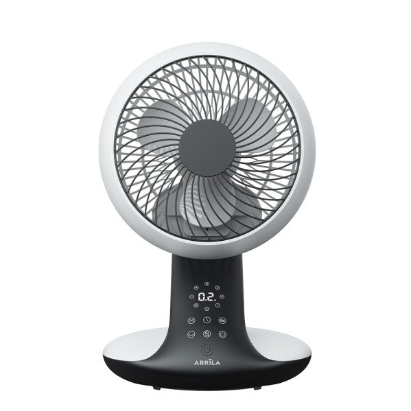 Ventilador Dc Sobremesa Miera Blanco/negro 20w 8vel Oscilacion 3d.remoto,temporizador 40,5x25,4x23,3cm