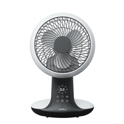 Ventilador Dc Sobremesa Miera Blanco/negro 20w 8vel Oscilacion 3d.remoto,temporizador 40,5x25,4x23,3cm