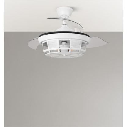Ventilador Dc Tornado Mini Blanco 3xe27 91d 3aspas Desplegables 6velocidades C/remoto Y Temporizador
