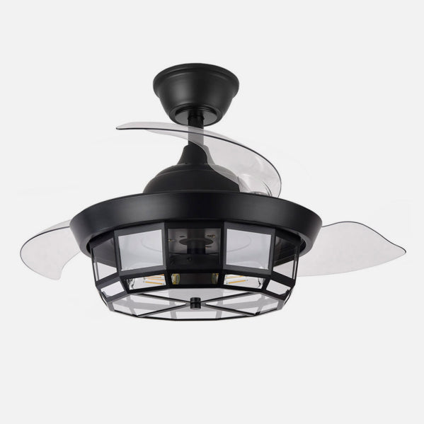 Ventilador Dc Tornado Mini Negro 3xe27 91d 3aspas Desplegables 6velocidades C/remoto Y Temporizador
