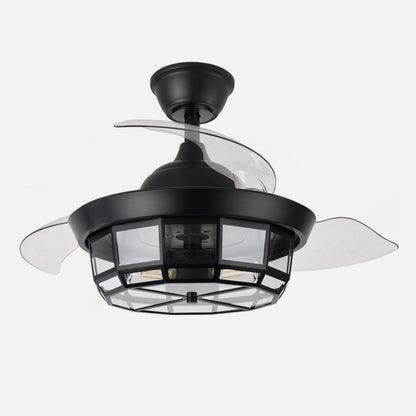 Ventilador Dc Tornado Mini Negro 3xe27 91d 3aspas Desplegables 6velocidades C/remoto Y Temporizador