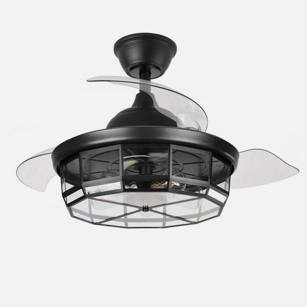 Ventilador Dc Tornado Negro 5xe27 107d 3aspas Desplegables 6velocidades C/remoto Y Temporizador