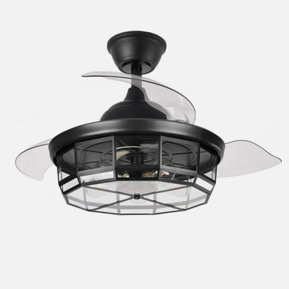 Ventilador Dc Tornado Negro 5xe27 107d 3aspas Desplegables 6velocidades C/remoto Y Temporizador