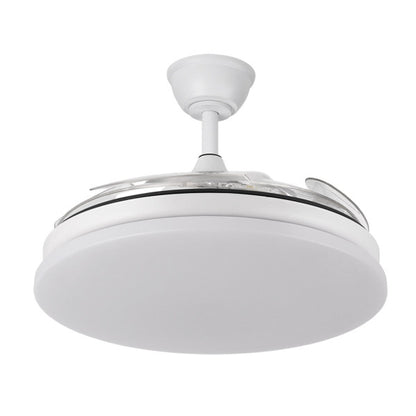 Ventilador Dc Tridente 59w Blanco 4aspas Desp.107d 6980lm Reg.intensidad Remoto+temporizador+memoria 3000-4000-6000k